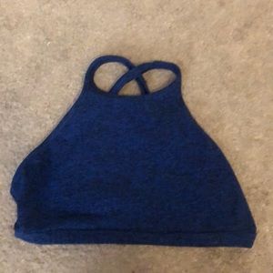 Blue yoga crop top